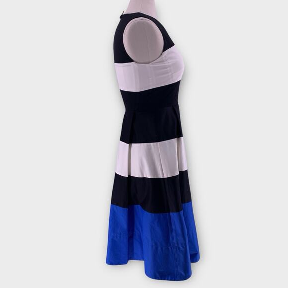 KATE SPADE Corley Dress Colorblock Blue White Black Stripe 2 - Picture 4 of 15